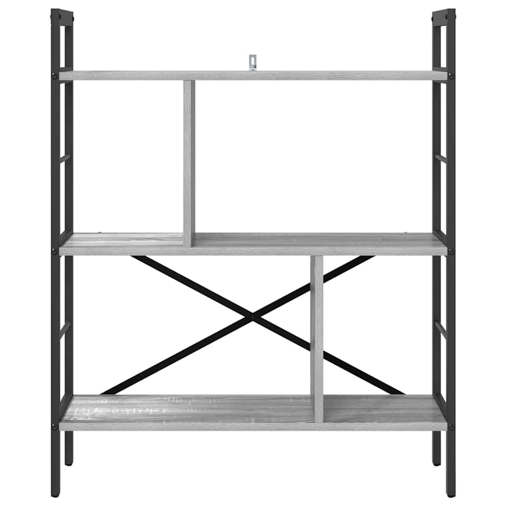 vidaXL Bookshelf Grey Sonoma 75 x 30 x 91 cm Engineered Wood
