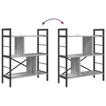 vidaXL Bookshelf Grey Sonoma 75 x 30 x 91 cm Engineered Wood