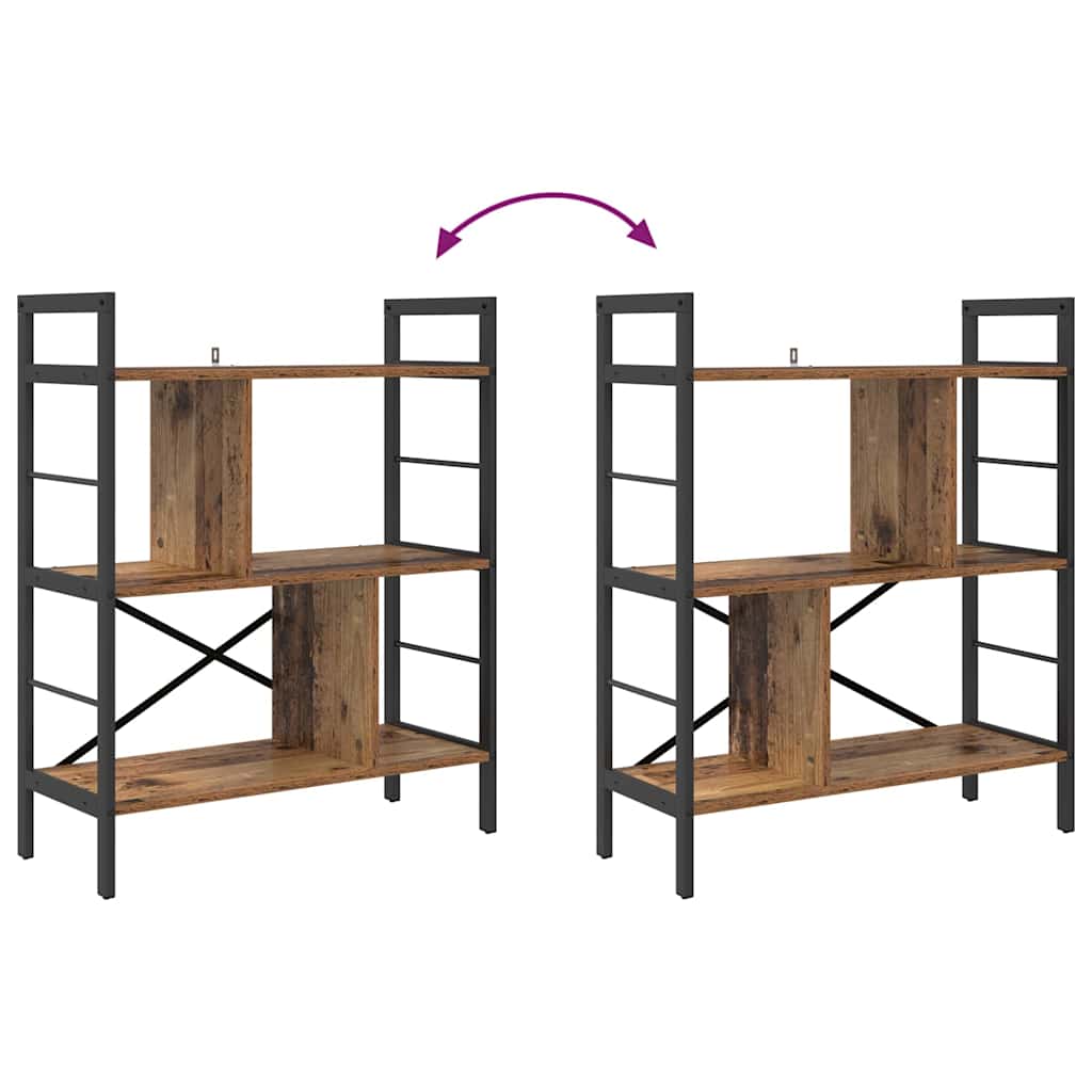 vidaXL Bookshelf Old Wood 75 x 30 x 91 cm Engineered Wood