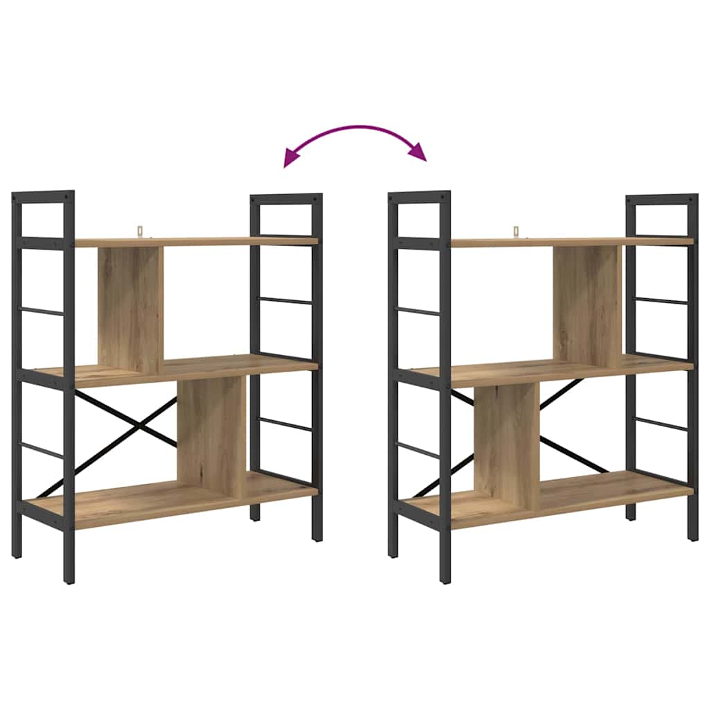 vidaXL Bookshelf 5-Tier 75 x 30 x 91 cm Engineered Wood Artisan Oak
