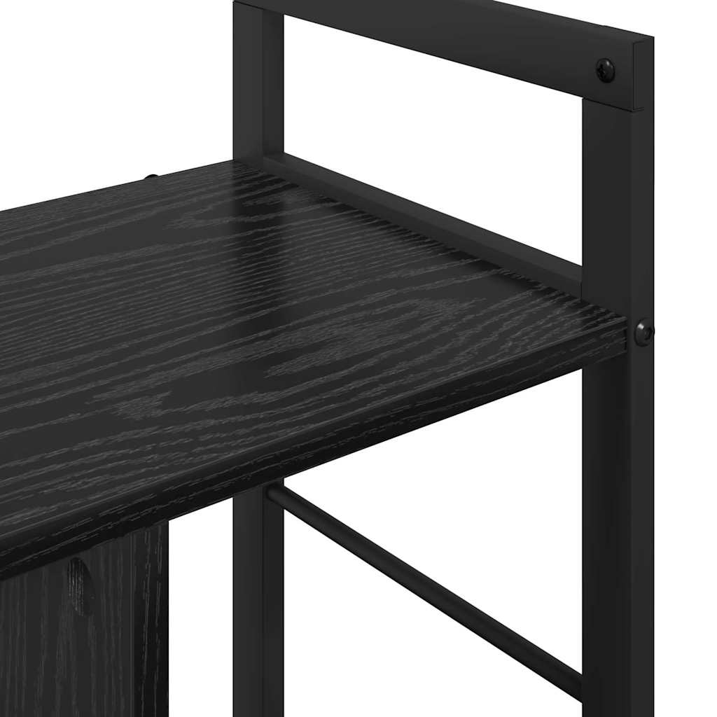 vidaXL Bookshelf Black Oak 75 x 30 x 58.5 cm Engineered Wood