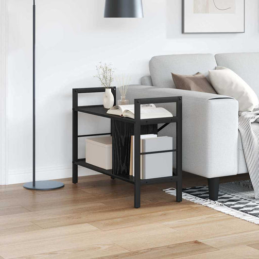 vidaXL Bookshelf 3-Tier 75 x 30 x 58.5 cm Engineered Wood Black Oak