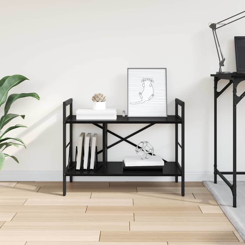 vidaXL Bookshelf Black Oak 75 x 30 x 58.5 cm Engineered Wood