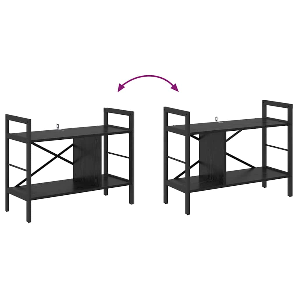 vidaXL Bookshelf Black Oak 75 x 30 x 58.5 cm Engineered Wood