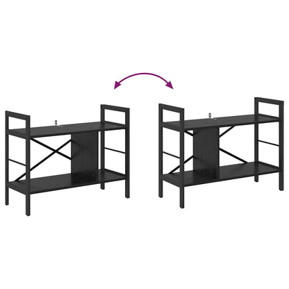 vidaXL Bookshelf Black Oak 75 x 30 x 58.5 cm Engineered Wood