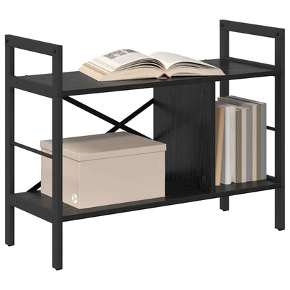 vidaXL Bookshelf 3-Tier 75 x 30 x 58.5 cm Engineered Wood Black Oak
