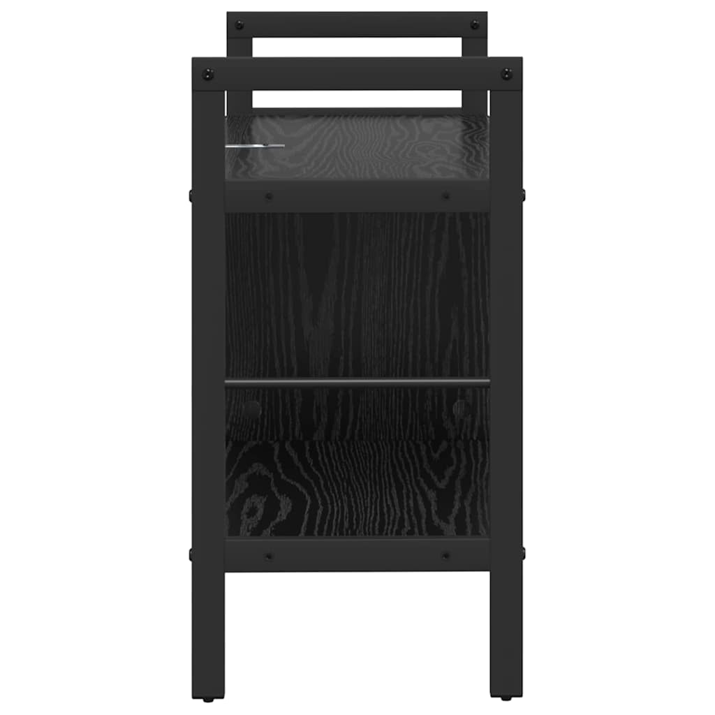 vidaXL Bookshelf Black Oak 75 x 30 x 58.5 cm Engineered Wood