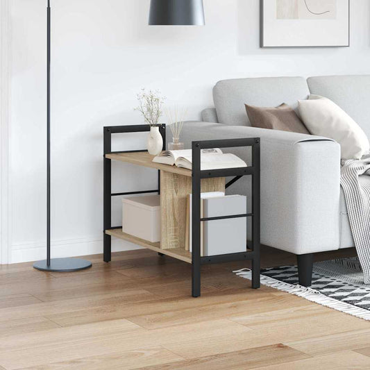 vidaXL Bookshelf 3-Tier 75 x 30 x 58.5 cm Engineered Wood Sonoma Oak