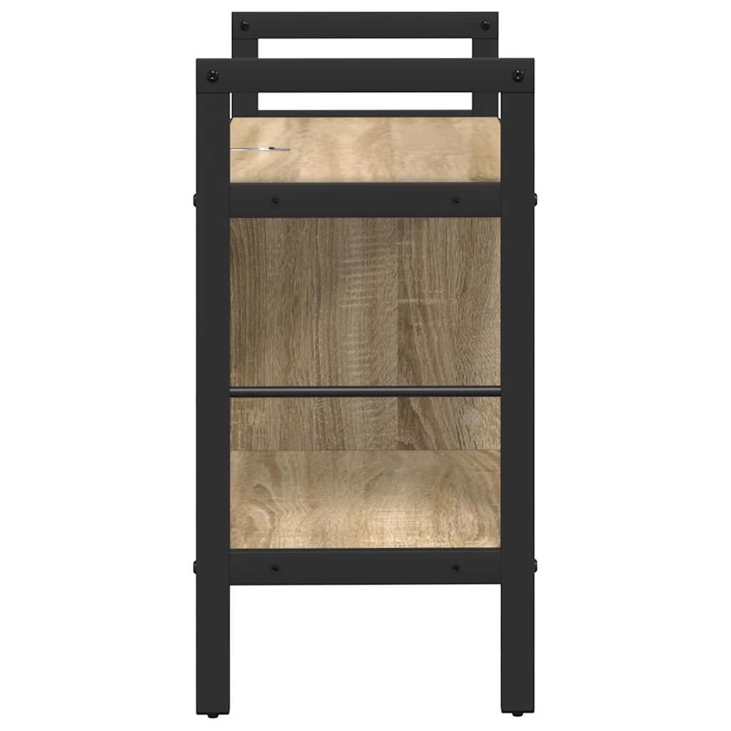 vidaXL Bookshelf 3-Tier 75 x 30 x 58.5 cm Engineered Wood Sonoma Oak