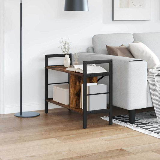 vidaXL Bookshelf 3-Tier 75 x 30 x 58.5 cm Engineered Wood Smoked Oak