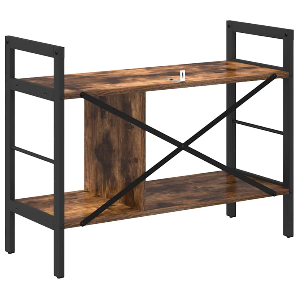 vidaXL Bookshelf Smoked Oak 75 x 30 x 58.5 cm Engineered Wood 3-Tier