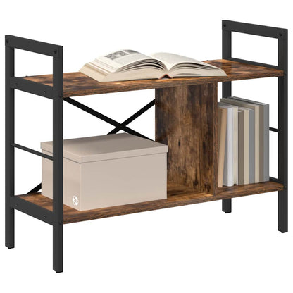 vidaXL Bookshelf Smoked Oak 75 x 30 x 58.5 cm Engineered Wood 3-Tier