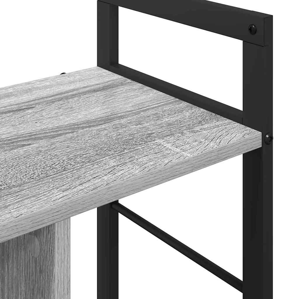 vidaXL Bookshelf Grey Sonoma 75 x 30 x 58.5 cm Engineered Wood 3-Tier