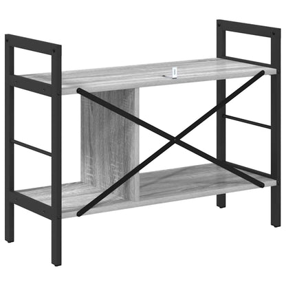 vidaXL Bookshelf Grey Sonoma 75 x 30 x 58.5 cm Engineered Wood 3-Tier