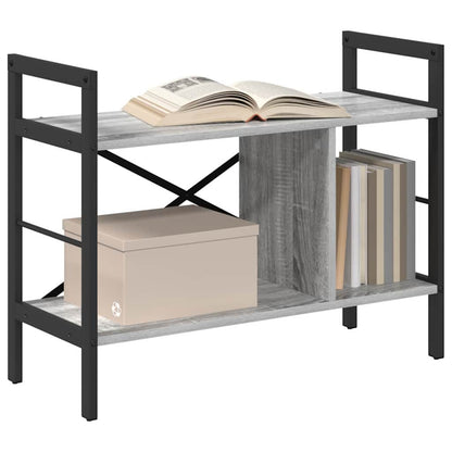 vidaXL Bookshelf Grey Sonoma 75 x 30 x 58.5 cm Engineered Wood 3-Tier
