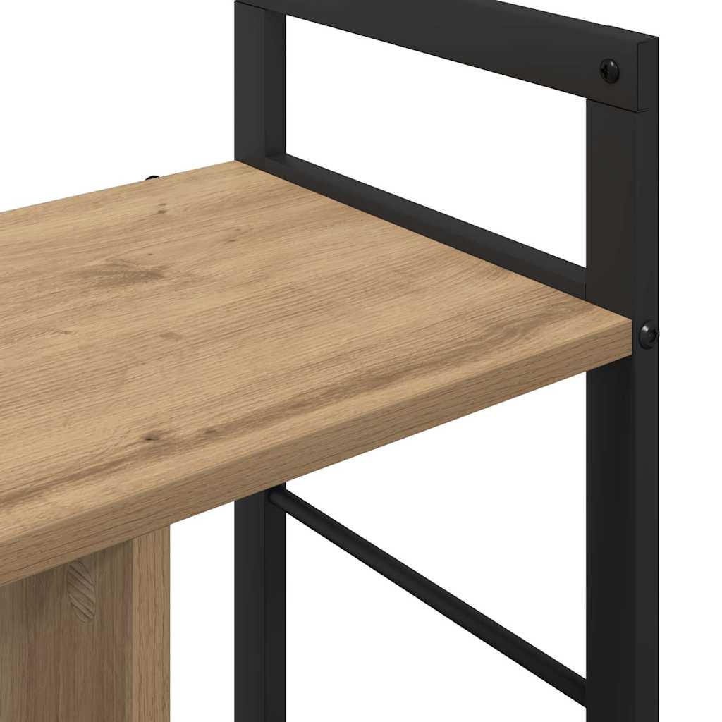 vidaXL Bookshelf 3-Tier 75 x 30 x 58.5 cm Engineered Wood Artisan Oak