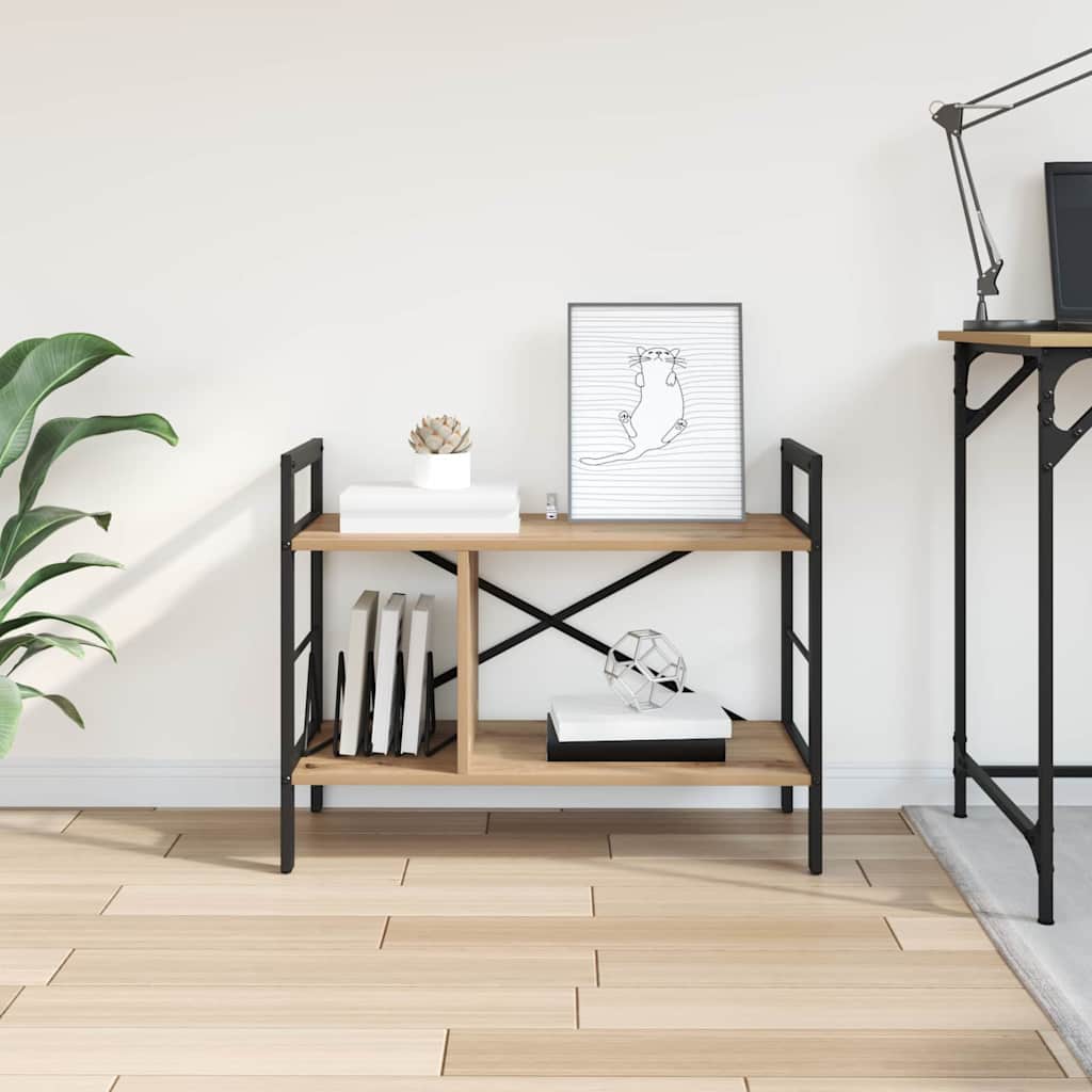 vidaXL Bookshelf 3-Tier 75 x 30 x 58.5 cm Engineered Wood Artisan Oak