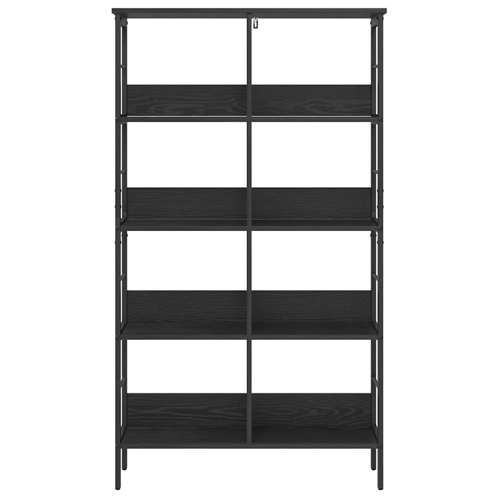 vidaXL Bookshelf 8-Tier 82 x 32 x 144.5 cm Engineered Wood Black Oak
