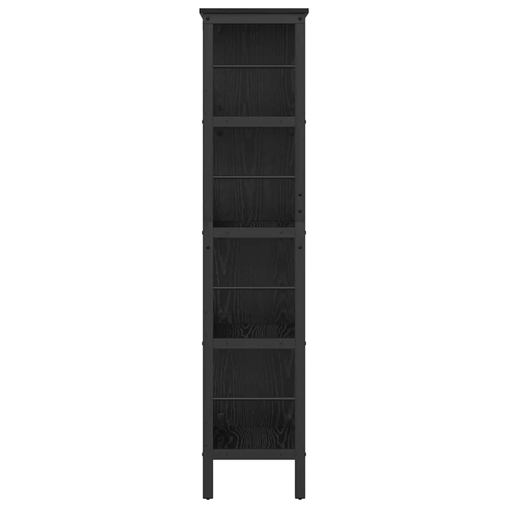 vidaXL Bookshelf 8-Tier 82 x 32 x 144.5 cm Engineered Wood Black Oak