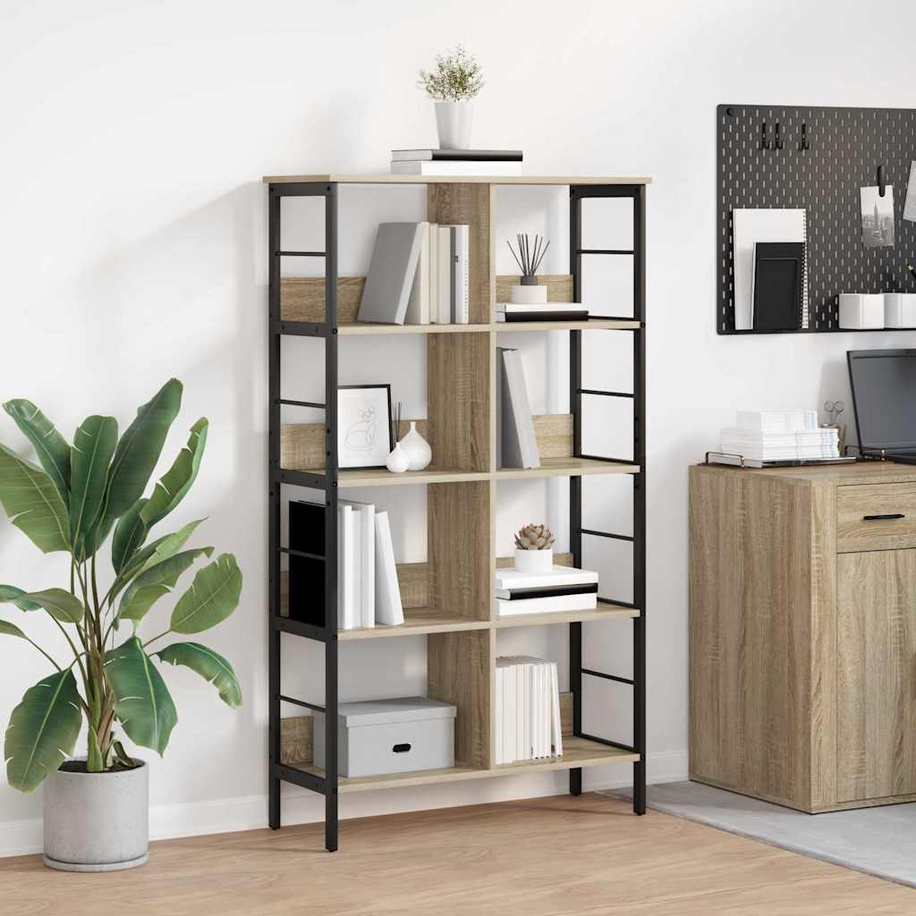 vidaXL Bookshelf 8-Tier 82 x 32 x 144.5 cm Engineered Wood Sonoma Oak