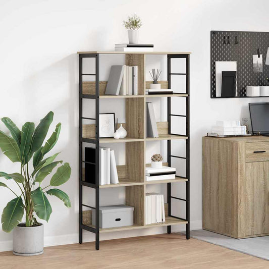 vidaXL Bookshelf 8-Tier 82 x 32 x 144.5 cm Engineered Wood Sonoma Oak