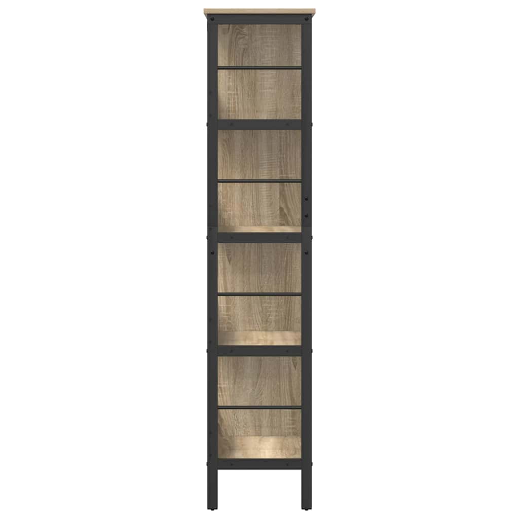 vidaXL Bookshelf 8-Tier 82 x 32 x 144.5 cm Engineered Wood Sonoma Oak