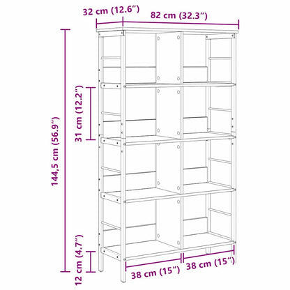 vidaXL Bookshelf Sonoma Oak 82 x 32 x 144.5 cm Engineered Wood