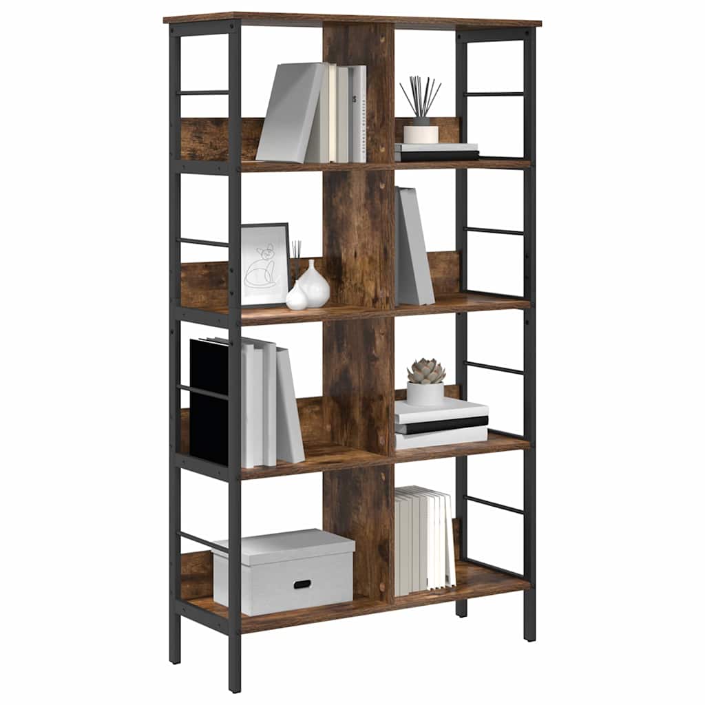vidaXL Bookshelf 8-Tier 82 x 32 x 144.5 cm Engineered Wood Smoked Oak
