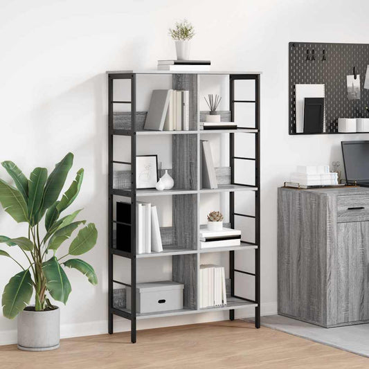 vidaXL Bookshelf 8-Tier 82 x 32 x 144.5 cm Engineered Wood Grey Sonoma