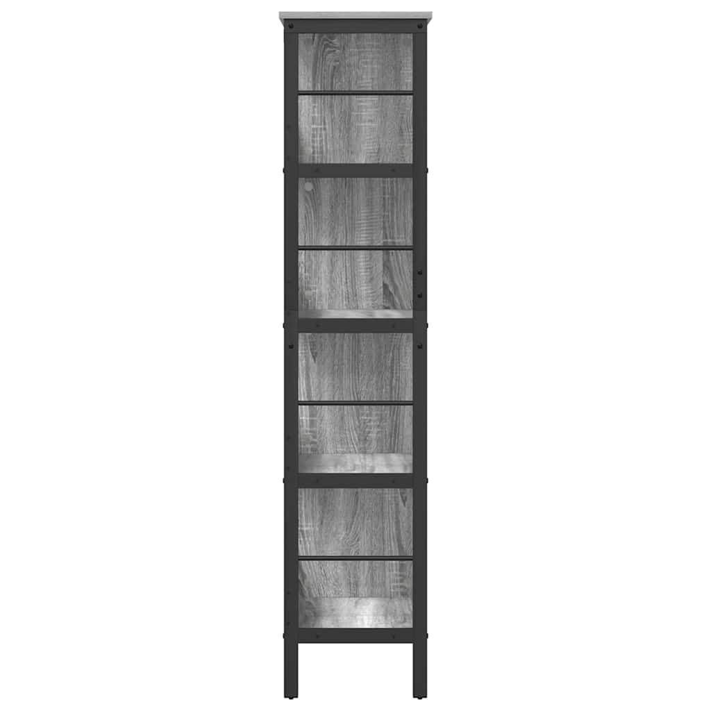 vidaXL Bookshelf 8-Tier 82 x 32 x 144.5 cm Engineered Wood Grey Sonoma