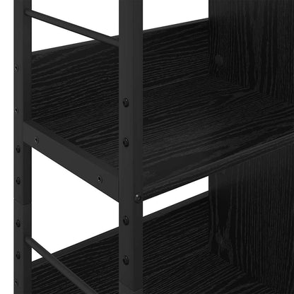 vidaXL Bookshelf 6-Tier 82 x 32 x 112 cm Engineered Wood Black Oak