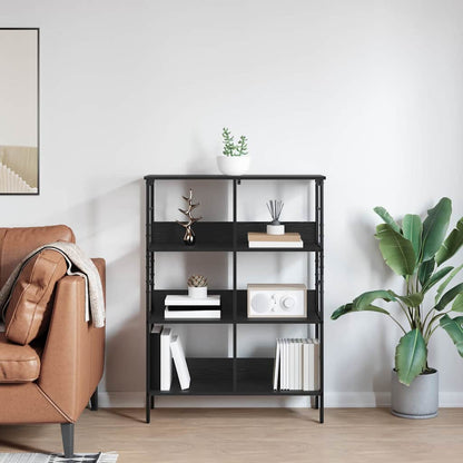 vidaXL Bookshelf 6-Tier 82 x 32 x 112 cm Engineered Wood Black Oak