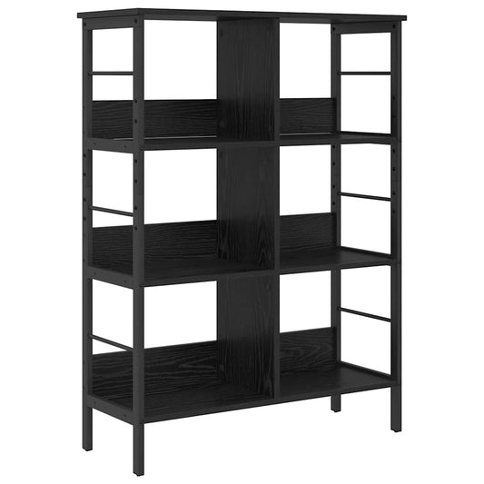 vidaXL Bookshelf 6-Tier 82 x 32 x 112 cm Engineered Wood Black Oak