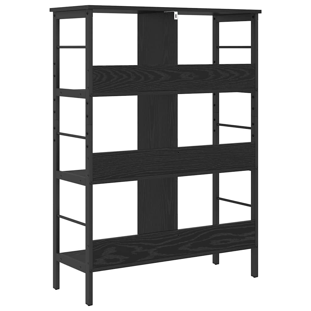 vidaXL Bookshelf 6-Tier 82 x 32 x 112 cm Engineered Wood Black Oak