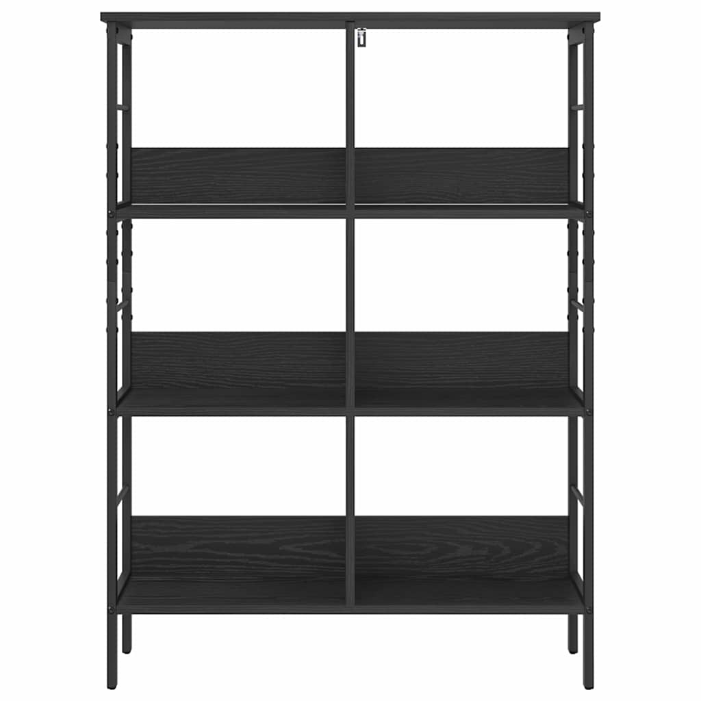 vidaXL Bookshelf 6-Tier 82 x 32 x 112 cm Engineered Wood Black Oak