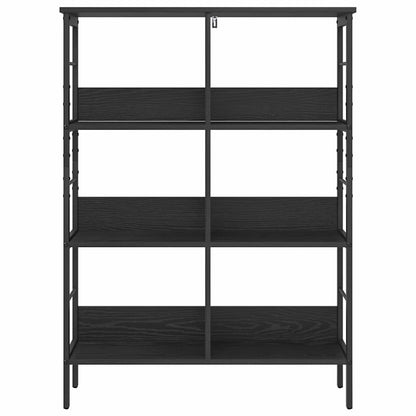 vidaXL Bookshelf 6-Tier 82 x 32 x 112 cm Engineered Wood Black Oak