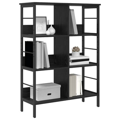 vidaXL Bookshelf 6-Tier 82 x 32 x 112 cm Engineered Wood Black Oak