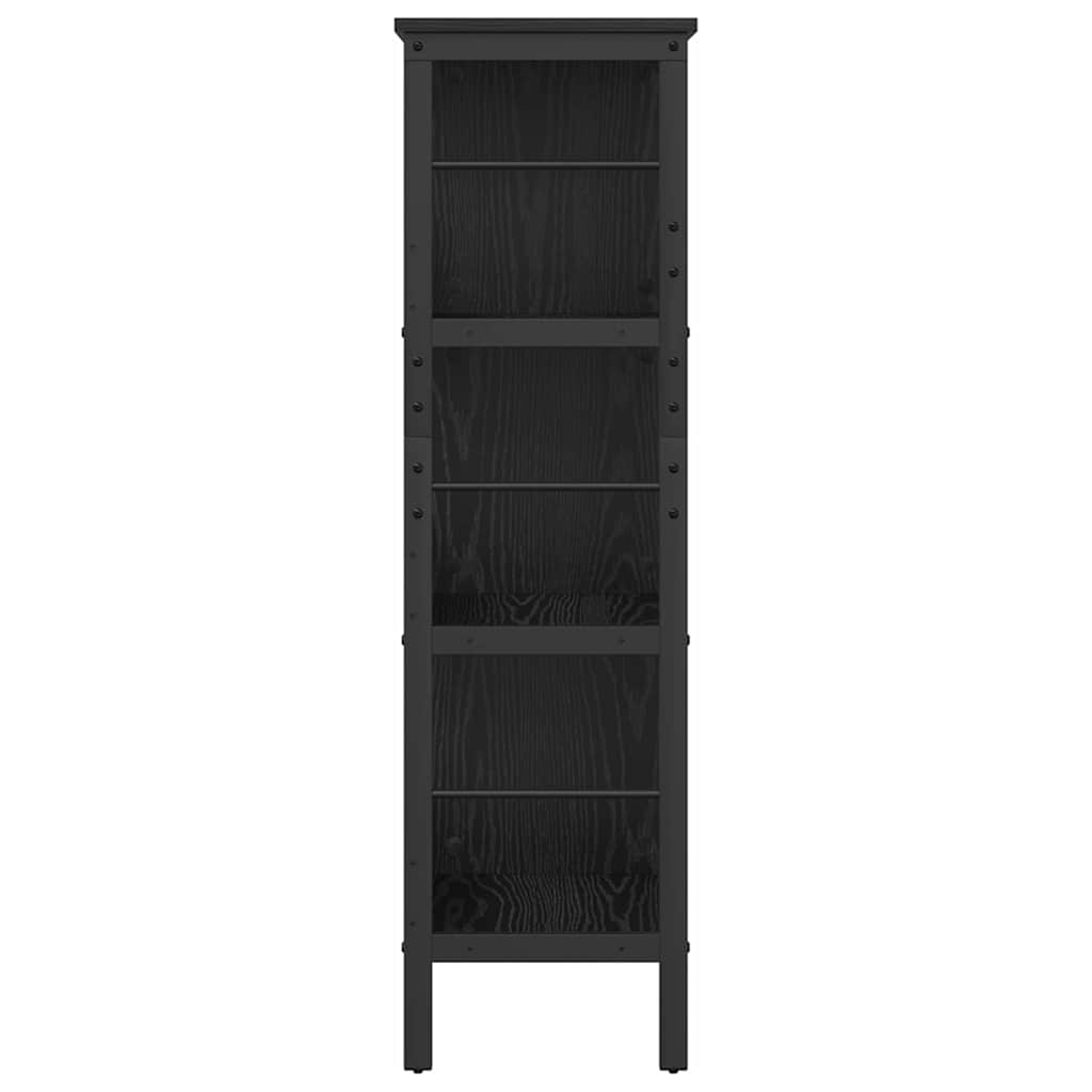 vidaXL Bookshelf 6-Tier 82 x 32 x 112 cm Engineered Wood Black Oak
