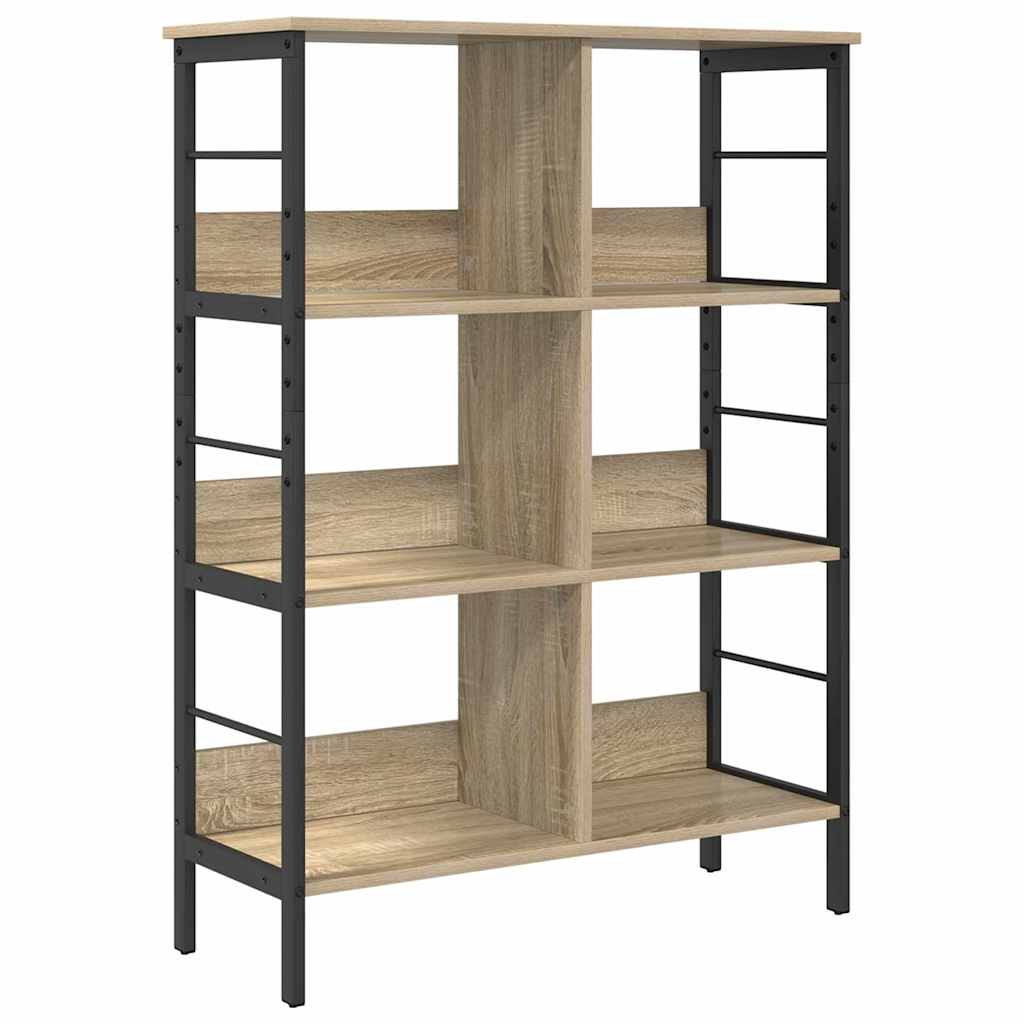 vidaXL Bookshelf 6-Tier 82 x 32 x 112 cm Engineered Wood Sonoma Oak