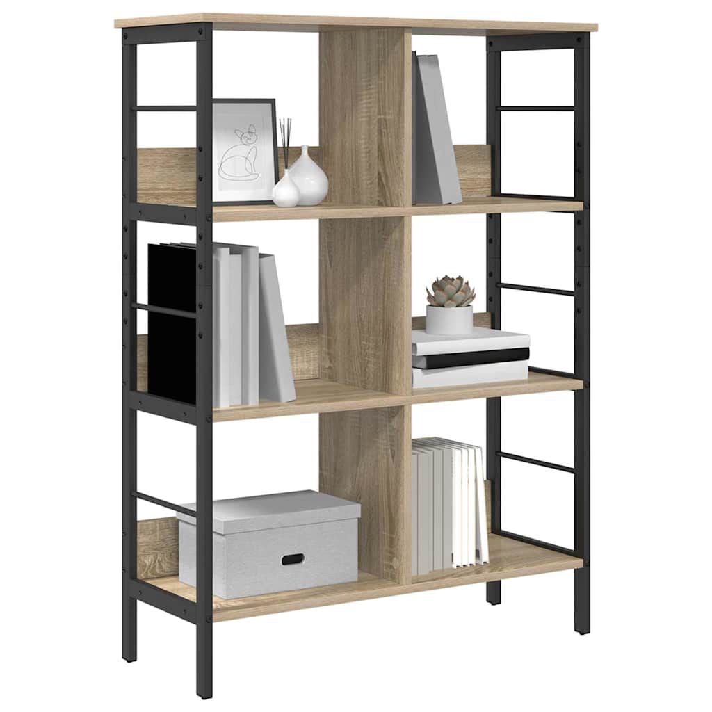 vidaXL Bookshelf 6-Tier 82 x 32 x 112 cm Engineered Wood Sonoma Oak