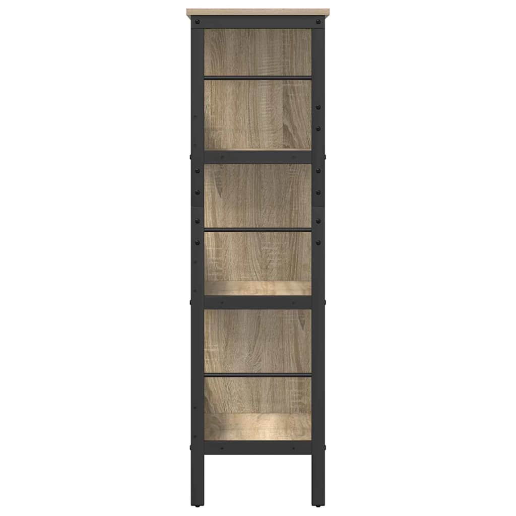 vidaXL Bookshelf 6-Tier 82 x 32 x 112 cm Engineered Wood Sonoma Oak
