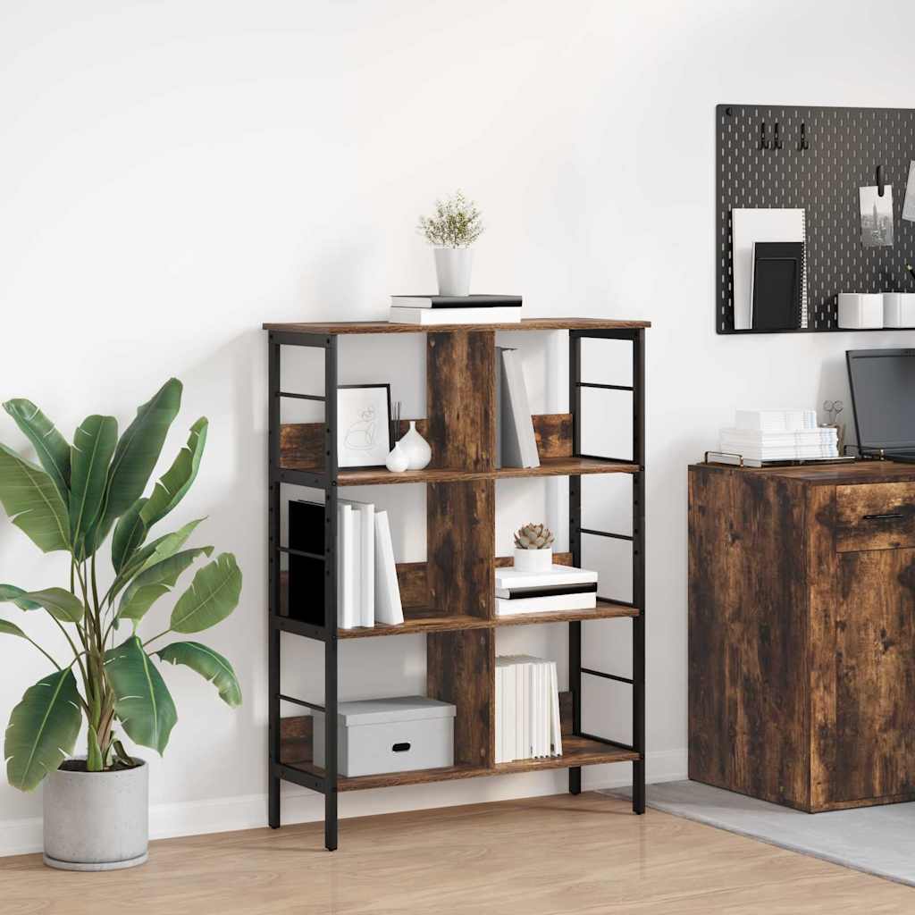 vidaXL Bookshelf 6-Tier 82 x 32 x 112 cm Engineered Wood Smoked Oak