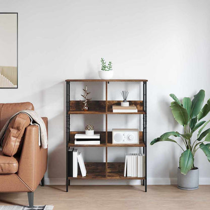 vidaXL Bookshelf 6-Tier 82 x 32 x 112 cm Engineered Wood Smoked Oak