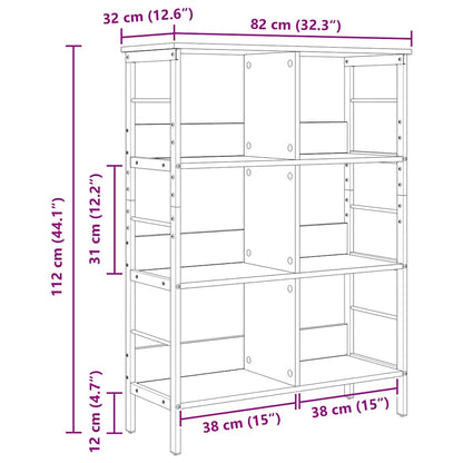 vidaXL Bookshelf Smoked Oak 82 x 32 x 112 cm Engineered Wood