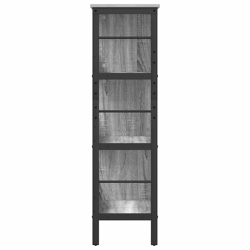 vidaXL Bookshelf 6-Tier 82 x 32 x 112 cm Engineered Wood Grey Sonoma