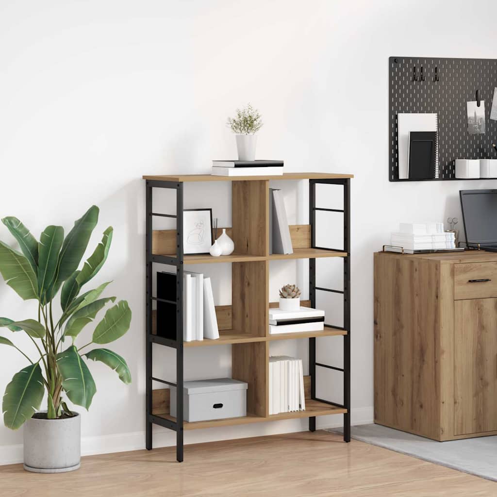 vidaXL Bookshelf 6-Tier 82 x 32 x 112 cm Engineered Wood Artisan Oak