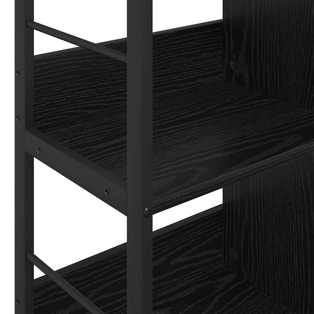 vidaXL Bookshelf 4-Tier 82 x 32 x 79 cm Engineered Wood Black Oak