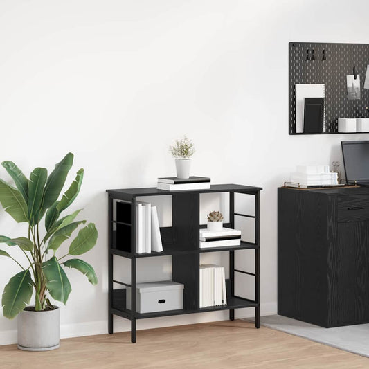 vidaXL Bookshelf 4-Tier 82 x 32 x 79 cm Engineered Wood Black Oak