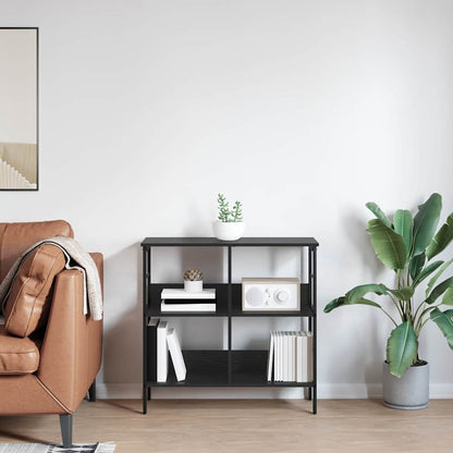 vidaXL Bookshelf 4-Tier 82 x 32 x 79 cm Engineered Wood Black Oak