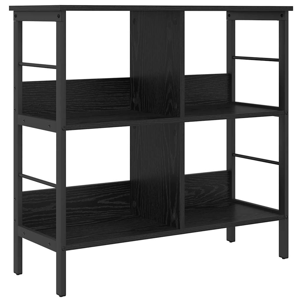 vidaXL Bookshelf 4-Tier 82 x 32 x 79 cm Engineered Wood Black Oak